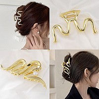 Mehayi 3 Pcs Metal Large Hair Claw Clips For Thick Heavy Hair Big Nonslip Hair Catch Barrette Jaw Clamp Strong Hold Claw Barr