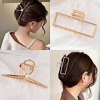 Mehayi 3 Pcs Metal Large Hair Claw Clips For Thick Heavy Hair Big Nonslip Hair Catch Barrette Jaw Clamp Strong Hold Claw Barr