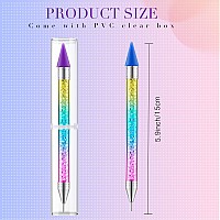 Tatuo 2 Pieces Rhinestone Picker Dotting Pen Dual Ended Rhinestone Gems Crystals Studs Picker Wax Pencil Pen Crystal Beads Hand