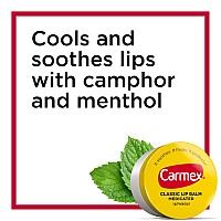 Carmex Medicated Lip Balm Jar Lip Moisturizer For Dry Chapped Lips 025 Oz 4 Packs Of 3