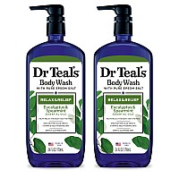 Dr Teals Body Wash With Pure Epsom Salt Relax Relief With Eucalyptus Spearmint 24 Fl Oz Pack Of 2 Packaging May Vary