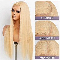 Azkiu 613 Lace Frontal Wig Human Hair 13X4 Hd Lace Blonde Straight Wigs Human Hair Pre Plucked With Baby Hair Bleached Knot Blon