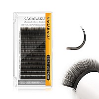 Nagaraku Double Tips Flat Ellipse Eyelash Extensions Supplies 020 Lc Curl 812Mm Mix Natural Charcoal Color Faux Mink Super Sof