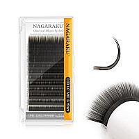 Nagaraku Double Tips Flat Ellipse Eyelash Extensions Supplies 020 Lc Curl 815Mm Mix Natural Charcoal Color Faux Mink Super Sof