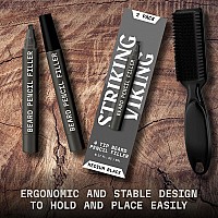 2 Pack Beard Filling Kit With 4 Tips Long Lasting Waterproof Pencil And Brush Shape Define Your Beard Striking Viking Me