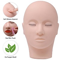 Miuffue Lash Mannequin Head With 3 Lash Layers Practice Training Head For Makeup And Eyelash Extensions Softtouch Silicone Ru