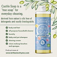 Brittanies Pure Castile Liquid Soap Refill Unscented Dish Soap Hair Body Home Gentle And Pure Made With Natural Luxurio