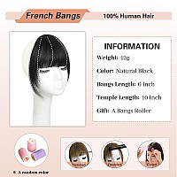 Nayoo Clip In Bangs 100 Real Human Bangs Hair Extensions French Bangs Clip On Hair Bangs For Women Fringe With Temples Hairpiec