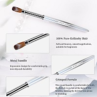 Heemeei Kolinsky Acrylic Nail Brush Size 10 Nail Brushes For Acrylic Application Acrylic Powder Brush For Nail Art Nail Acryl