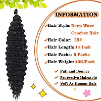 Paraglame Deep Wave Crochet Hair 14 Inch Curly Braiding Hair Ocean Wave Braiding Hair For Bohemian Knotless Braids Water Wave Br