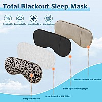 Cavoilu Sleep Mask Wcooling Gel Eye Mask Heated Eye Mask For Sleeping Reusable Ice Silk Stain Eye Cover Sleeping Mask For Tra