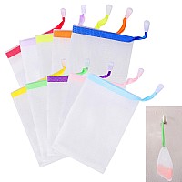 10 Pcs Soap Bags Handmade Soap Bubble Mesh Bags Exfoliating Soap Saver Pouch Net Bags With Drawstring Body Facial Cleaning Tool