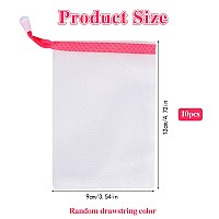 10 Pcs Soap Bags Handmade Soap Bubble Mesh Bags Exfoliating Soap Saver Pouch Net Bags With Drawstring Body Facial Cleaning Tool