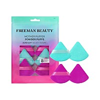 Freeman Mother Puffer Powder Puff 8 Count Set Makeup Puffs For Pressed Or Loose Powder Velvet Material Cloud Skin Triangle P