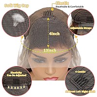 Orijodie Dark Brown Blonde Highlight Colored Body Wave Lace Front Wigs Human Hair Blonde Skunk Stripe 13X4 Hd Lace Front Wigs Fo