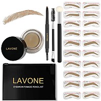 Lavone Eyebrow Stamp Stencil Kit For Eyebrows Brow Stamp Trio Kit With Waterproof Eyebrow Pencil Eyebrow Pomade 20 Eyebrow St