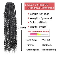 Leeven Boho Dreadlock Extensions 24 Inch Black Double Ended Synthetic Dread Extensions Handmade Boho Box Braids With Wavy Curly