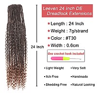 Leeven Synthetic Double Ended Boho Dreadlock Extensions 24 Inch Ombre Brown Dread Extensions 10 Strands Handmade Boho Box Braids