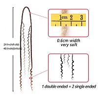 Leeven Synthetic Double Ended Boho Dreadlock Extensions 24 Inch Ombre Brown Dread Extensions 10 Strands Handmade Boho Box Braids