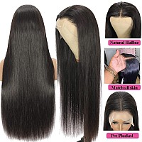 Miss Flower 250 Density 13X6 Hd Lace Front Wigs Human Hair 24Inch 15A Grade Straight Lace Front Wigs Human Hair Wigs For Black