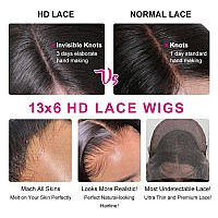 Miss Flower 250 Density 13X6 Hd Lace Front Wigs Human Hair 24Inch 15A Grade Straight Lace Front Wigs Human Hair Wigs For Black