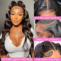 Lace Front Wig Human Hair 180 Density Glueless Body Wave Human Hair Wigs For Black Women 13X4 Hd Transparent Lace Front Wigs Wit