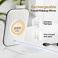 Funtouch Rechargeable Travel Makeup Mirror With Lights And 10X Magnificationlight Up Portable Vanity Mirror With 80 Leds2000Ma