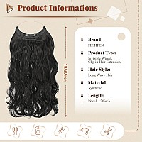 Feshfen Invisible Wire Hair Extensions Secrets Hair Extensions With Wire Synthetic Adjustable Curly Hair Long Wavy Secret Hairpi