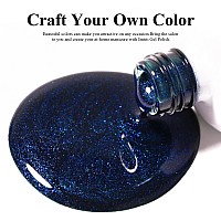 Imtiti Pearl Gel Nail Polish 05 Fl Oz Dark Blue Glitter Drawing Gel Polish Shell Thread Shimmer Mermaid Nail Gel Polish Soak Of