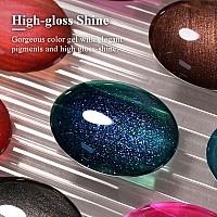 Imtiti Pearl Gel Nail Polish 05 Fl Oz Dark Blue Glitter Drawing Gel Polish Shell Thread Shimmer Mermaid Nail Gel Polish Soak Of