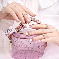 Danni Toni Semi Cured Gel Nail Strips French Heavenly Blush French Ombre Gel Nail Stickers With White Tips 28 Stickers