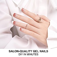 Danni Toni Semi Cured Gel Nail Strips French Heavenly Blush French Ombre Gel Nail Stickers With White Tips 28 Stickers