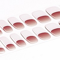 Danni Toni Semi Cured Gel Nail Strips French Heavenly Blush French Ombre Gel Nail Stickers With White Tips 28 Stickers