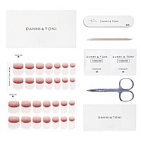 Danni Toni Semi Cured Gel Nail Strips French Heavenly Blush French Ombre Gel Nail Stickers With White Tips 28 Stickers