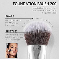 Energy Foundation Brush Expert Face Makeup Brush For Liquid Cream Powder Blending Buffing Buildable Coverage For Base Makeup Den