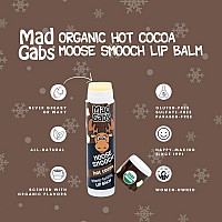 Mad Gabs Moose Smooch Hot Cocoa Lip Balm 3Pk Moisturizing And Certified Organic Made With Organic Olive Oil And Beeswax