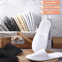 Geyoga 24 Pairs Spa Slippers Disposable Slippers For Guest Bulk Non Slip Soft Closed Toe Slippers Guest Women House Indoor Bathr