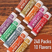 Azen 240 Pack Lip Balm Natural Lip Balm Bulk Lip Care Product Moisturizing Lip Balm For Dry Cracked Lips 10 Flavors