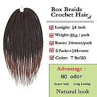 Crochet Box Braids 6 Packs 144 Strands 14 Inch Goddess Box Braids Crochet Hair Pre Looped Crochet Hair 3X Crochet Braids For Bla