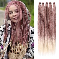 Leeven Synthetic Dreadlock Extensions 24 Inch 40 Strands Copper Red To Blonde Single Ended Dread Extensions Handmade Se Thin Hip