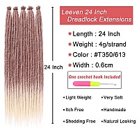 Leeven Synthetic Dreadlock Extensions 24 Inch 40 Strands Copper Red To Blonde Single Ended Dread Extensions Handmade Se Thin Hip