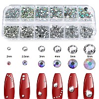 Canvalite 2784Pcs Rhinestones Crystal Ab Rhinestones For Nail With 5Pcs 3Ml B7000 Jewelry Glue And Pick Up Tweezers And Nail Rhi