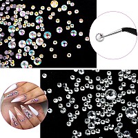 Canvalite 2784Pcs Rhinestones Crystal Ab Rhinestones For Nail With 5Pcs 3Ml B7000 Jewelry Glue And Pick Up Tweezers And Nail Rhi