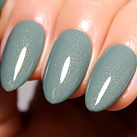 Imtiti Glitter Gel Nail Polish 05 Fl Oz Sage Green Glitter Gel Polish Soak Off Led U V Gold Shimmer Sparkle Nail Gel Polish Di