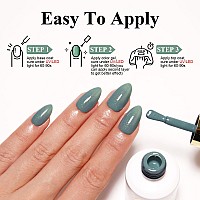 Imtiti Glitter Gel Nail Polish 05 Fl Oz Sage Green Glitter Gel Polish Soak Off Led U V Gold Shimmer Sparkle Nail Gel Polish Di