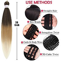 Alrence Pre Stretched Braiding Hair Long Braid 30 Inch 8 Packs Professional Braiding Hair Extensions Synthetic Crochet Twist Bra