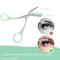 Eyebrow Scissors With Comb Professional Precision Eyebrow Trimmer Scissors Eyebrow Trimming Scissors With Comb And Nonslip Fin