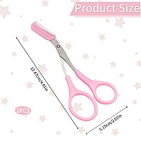 Eyebrow Scissors With Comb Professional Precision Eyebrow Trimmer Scissors Eyebrow Trimming Scissors With Comb And Nonslip Fin