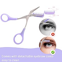 Eyebrow Scissors With Comb Professional Precision Eyebrow Trimmer Scissors Eyebrow Trimming Scissors With Comb And Nonslip Fin