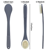 Back Scrubber For Shower Shower Body Brush For Cleaning With Long Handle For Showering 17 Inch Back Washer Exfoliator For Show